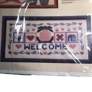 🛒 $8 Creative Circle Pineapple Welcome Long Stitch Embroidery Kit 1530 #397-1